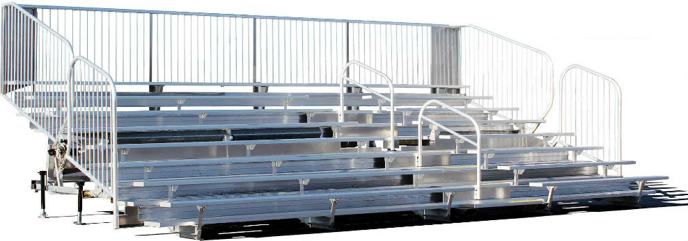 7-row Timberfell mobile bleacher being installed